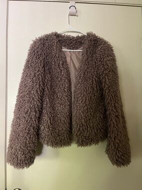 Vintage Teddy Jacket in Taupe Brown